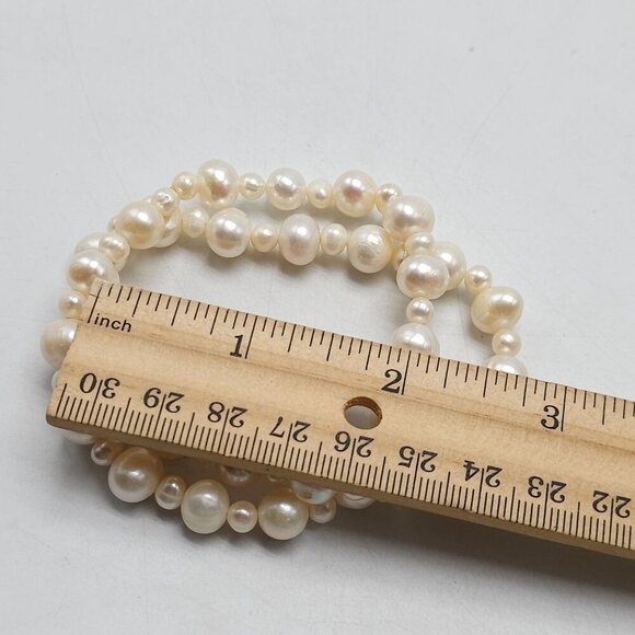 Faux Pearl Stretch Bracelet With Elegant Layered Design Fits Most Sizes - Picture 4 of 4